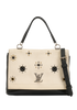 Lock Me Flower Bag, &pound;850, Handbags, Black/Cream, Leather, Front view
